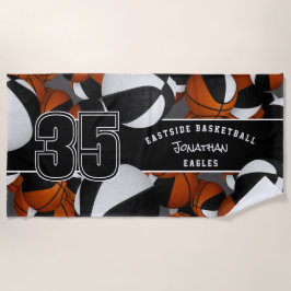 Toalla De Playa Muchos personalizados de baloncesto nombres de equ