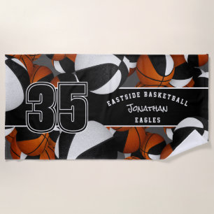 Toalla De Playa Muchos personalizados de baloncesto nombres de equ
