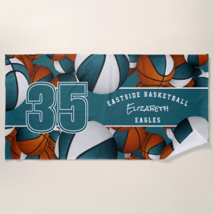 Toalla De Playa Muchos personalizados de baloncesto nombres de equ