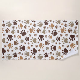 Toalla De Playa Muddy Paw Prints Beach Towel