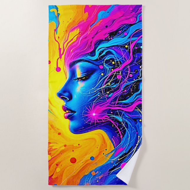 Toalla De Playa Mujer abstracta adorable (Anverso)