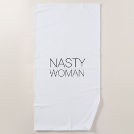 Toalla De Playa "Mujer desagradable" blanco negro