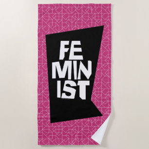 Toalla De Playa Mujer igual imitación del chica femenino feminista