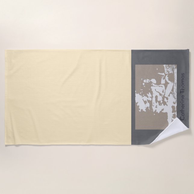 Toalla De Playa mujer joven en una pose de yoga (Anverso)