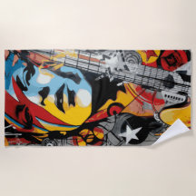 Mujer Música Rock Guitarra Arte Pop Estilo Calleje