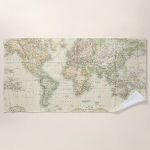 Toalla De Playa Mundo en la proyección de Mercator