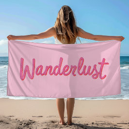 Toalla De Playa Muñeca de ensueño rosa Wanderlust | Viaje femenino
