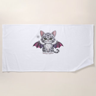 Toalla De Playa murciélago de gato bordado camiseta clásica