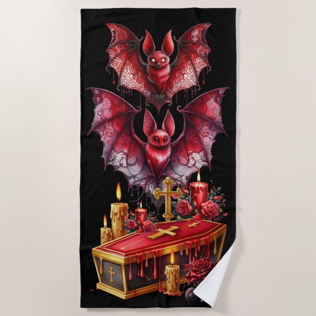 Toalla De Playa Murciélagos Vampiros (Anverso)