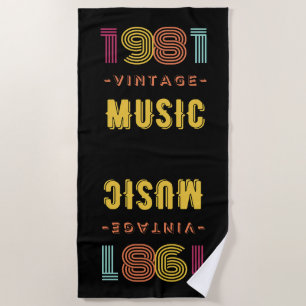Toalla de playa Music Vintage 1981