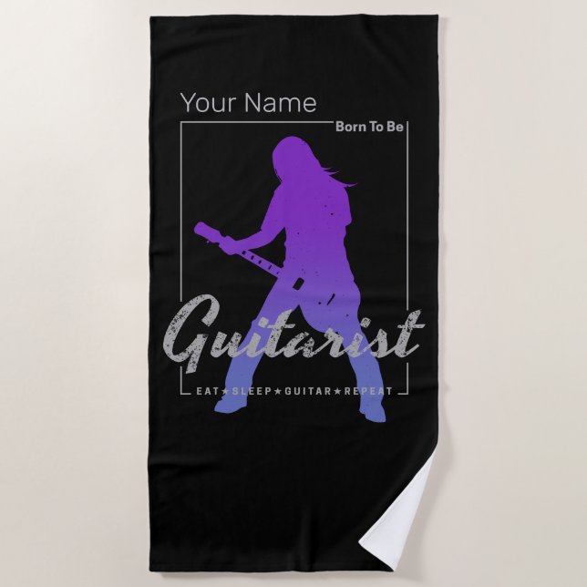 Toalla De Playa Nacido para ser guitarrista de músicos y miembro d (Anverso)