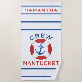Toalla De Playa Nantucket Personalizado Nautico