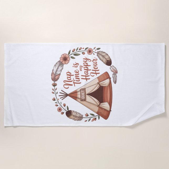 Toalla De Playa Nap Time Is My Happy Hour (Anverso)