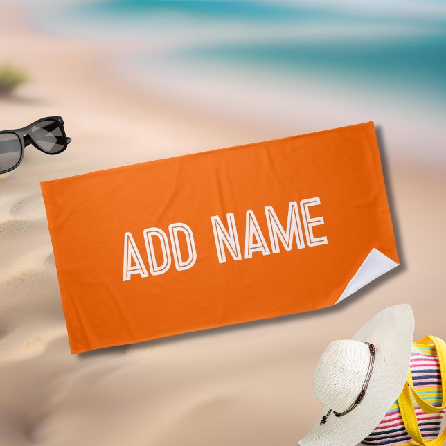 Toalla De Playa naranja brillante personalizado (Subido por el creador)