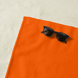 Toalla De Playa Naranja Brillante Verdadero Color Sólido