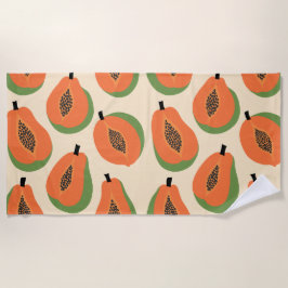 Toalla De Playa Naranja cálido de Papaya tropical