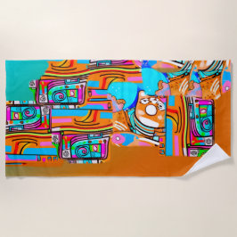 Toalla De Playa Naranja Eléctrico y Sueños Cianos — Resumen del Di