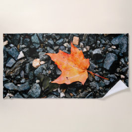 Toalla De Playa Naranja Leaf