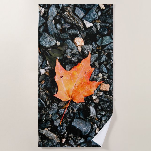Toalla De Playa Naranja Leaf (Anverso)