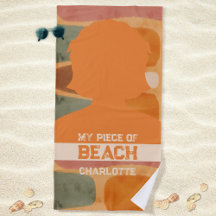 Naranja quemado mi pieza de playa geométrica