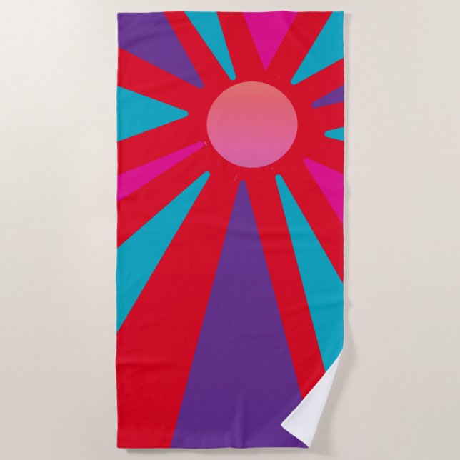 Toalla de playa - Naranja rosa rojo brillante amar (Anverso)