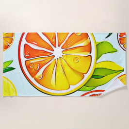 Toalla De Playa Naranja Slice: Arte Citrus