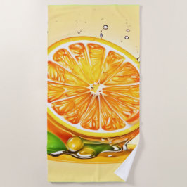 Toalla De Playa Naranja Slice Splash