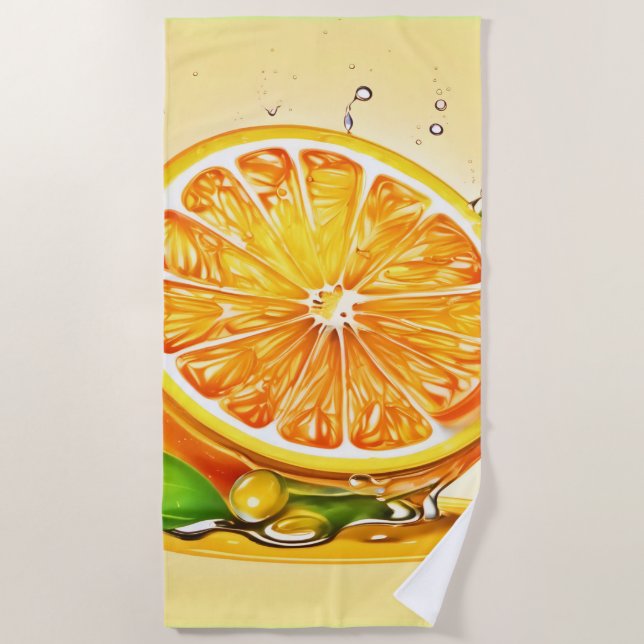 Toalla De Playa Naranja Slice Splash (Anverso)