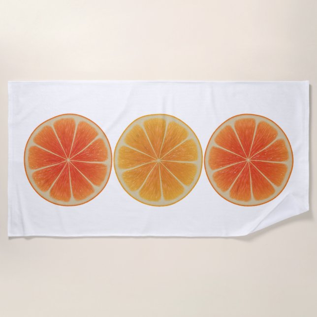 Toalla De Playa Naranja Slices (Anverso)