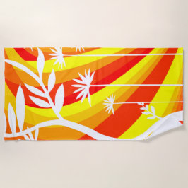 Toalla De Playa Naranja y blanco