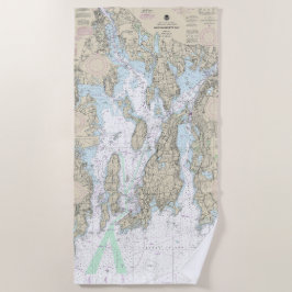 Toalla De Playa Narragansett Bay Nautical Chart 13221