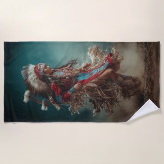 Toalla De Playa Native American Dancer Beach Towel