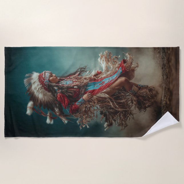 Toalla De Playa Native American Dancer Beach Towel (Anverso)
