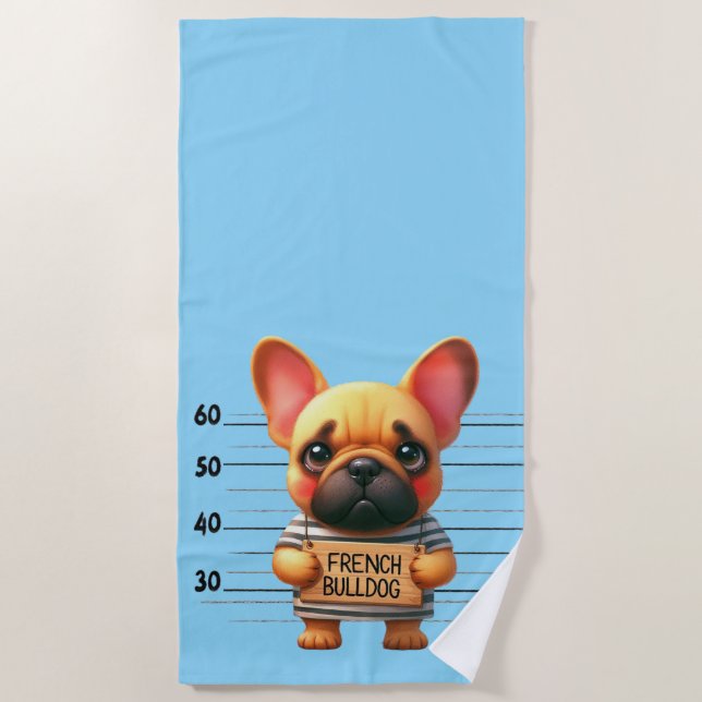 Toalla De Playa Naughty French Bulldog (Anverso)