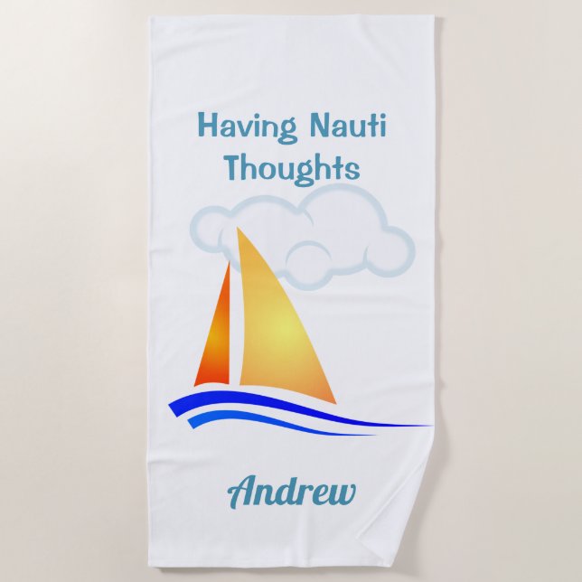 Toalla De Playa Nauti Thoughts Nautical (Anverso)