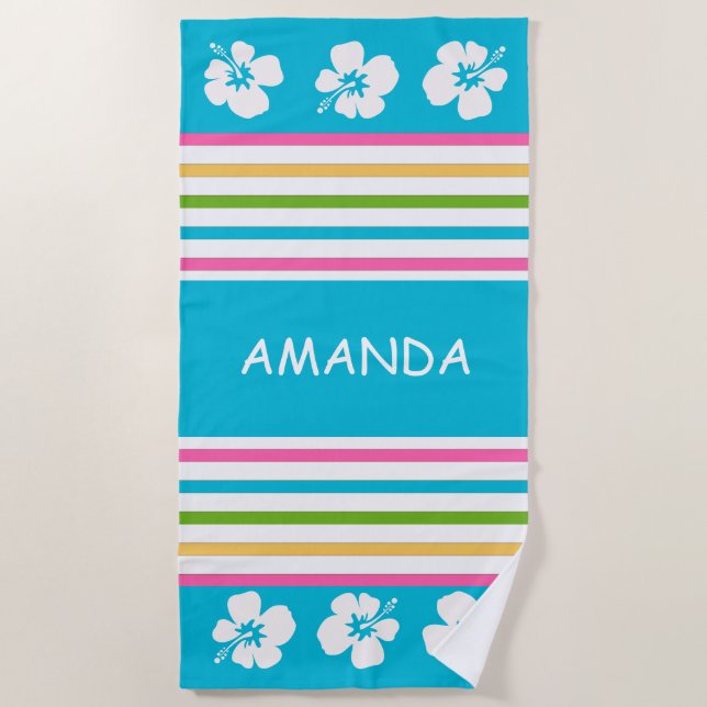 Toalla de playa Náutica con rayas onduladas y dive (Anverso)