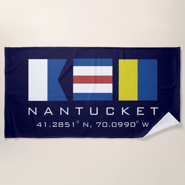 Toalla de playa náutica de la isla de Nantucket (Anverso)