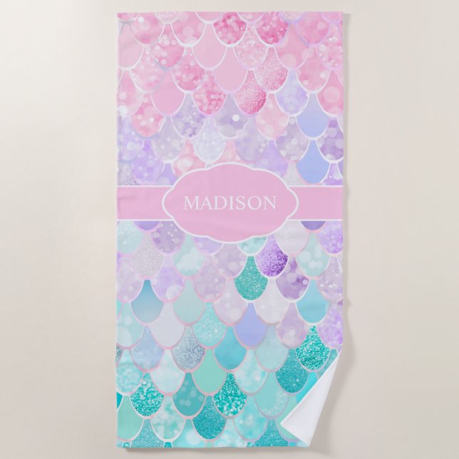 Toalla de playa náutica elegante linda del (Anverso)