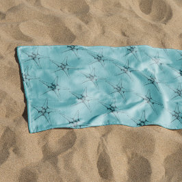 Toalla De Playa Náutico bajo el mar patrón estelar moderno azul