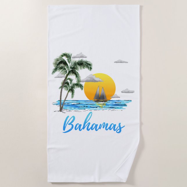 Toalla De Playa Navegación de las vacaciones de Bahamas (Anverso)