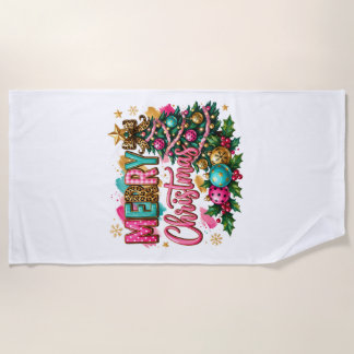 Toalla De Playa Navidad elegante y alegre