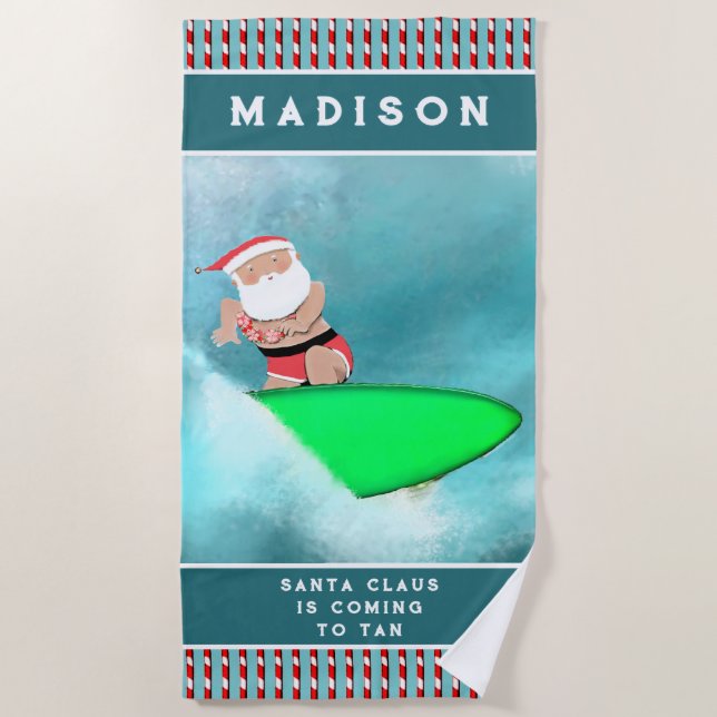 Toalla De Playa Navidad Personalizada (Anverso)