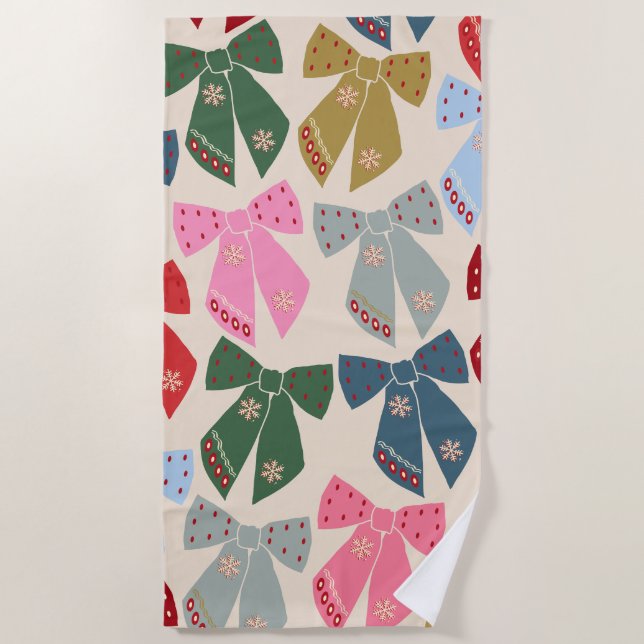 Toalla De Playa Navidades Bows Coquette (Anverso)