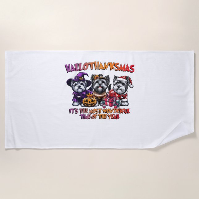 Toalla De Playa Navidades del Día de Acción de Gracias de Skye Ter (Anverso)