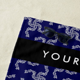 Toalla De Playa Navidades Garland, Blue, Su nombre, Personalizar