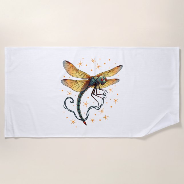 Toalla De Playa Navidades Luces Dragonfly (Anverso)