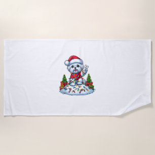 Toalla De Playa Navidades malteses de mano divertida de la paz ilu