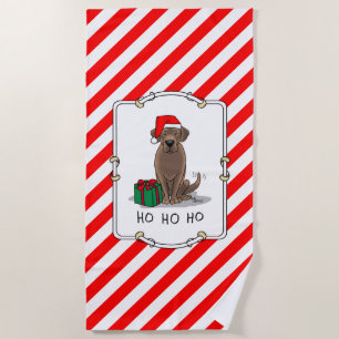 Toalla De Playa Navidades Santa Chocolate Labrador Recupera curios