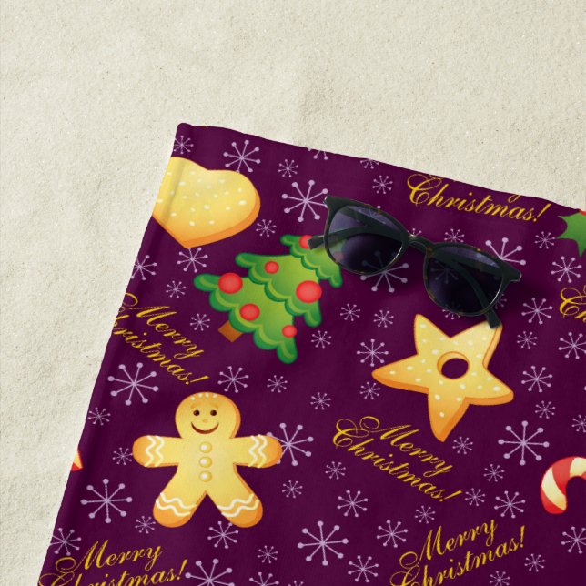 Toalla de playa navideña de Feliz (In situ)