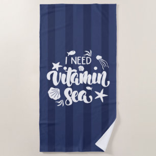 Toalla De Playa Necesito Mar De Vitamina
